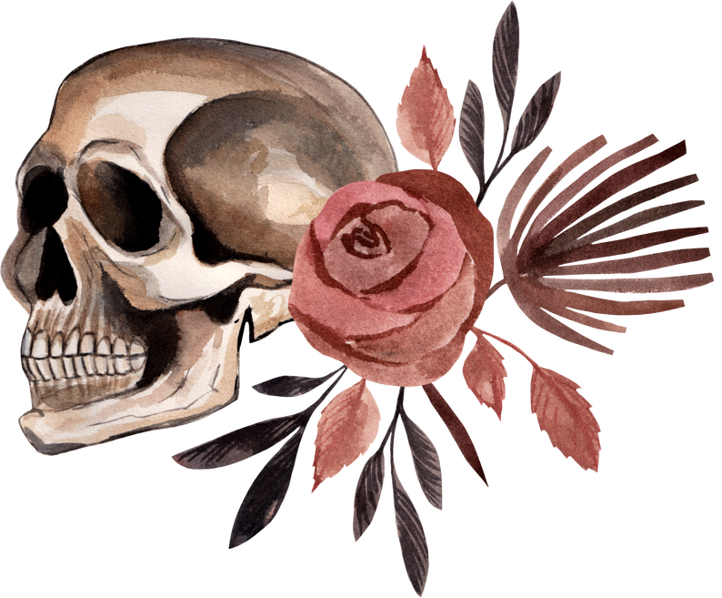 Skull with Flowers