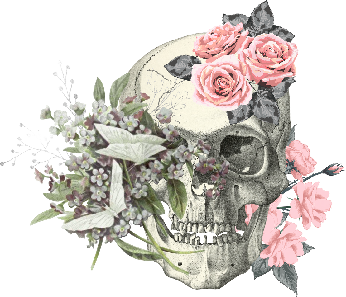 Vintage Floral Skull